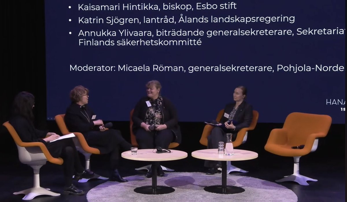 Tänään panelistina Pohjolan päivässä ”Varautuminen ja kriisinkestävyys Pohjolassa”. Piispa Kaisamari Hintikan ja maaneuvos Katrin Sjögrenin kanssa keskustelimme aiheesta: ”Mitä on resilienssi?”. Keskustelu on katsottavissa youtube.com/watch?v=9wwmdK… (kohdasta 41:50-1:15:50)