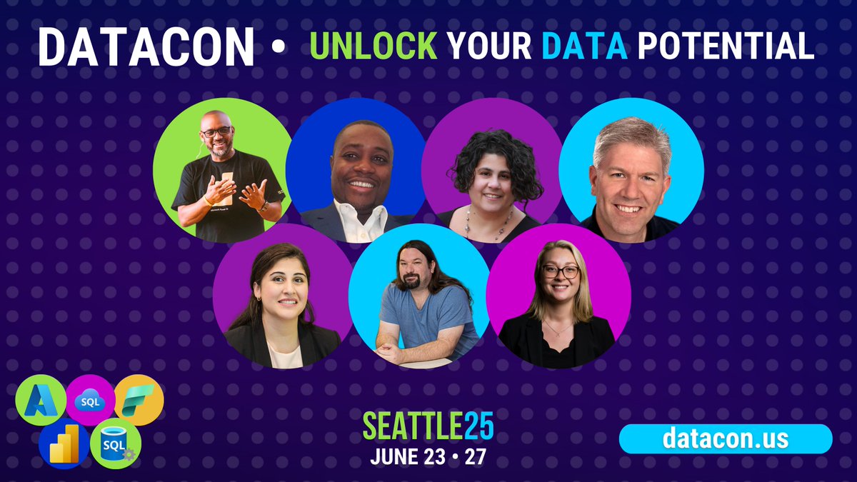 𝗗𝗔𝗧𝗔𝗖𝗢𝗡 𝗦𝗲𝗮𝘁𝘁𝗹𝗲: 𝗧𝗵𝗲 𝗙𝘂𝘁𝘂𝗿𝗲 𝗼𝗳 𝗗𝗮𝘁𝗮, 𝗔𝗜 &amp; 𝗔𝗻𝗮𝗹𝘆𝘁𝗶𝗰𝘀 𝗦𝘁𝗮𝗿𝘁𝘀 𝗛𝗲𝗿𝗲!

Get ready for an incredible lineup of Microsoft experts, MVPs, and industry leaders bringing you cutting-edge insights into 𝗦𝗤𝗟, 𝗣𝗼𝘄𝗲𝗿 𝗕𝗜,