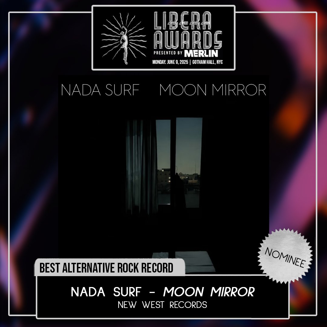 nadasurf's tweet image. We are so excited that Moon Mirror has been nominated for best "Alternative Rock Record" at the Libera Awards this year! What an honor.