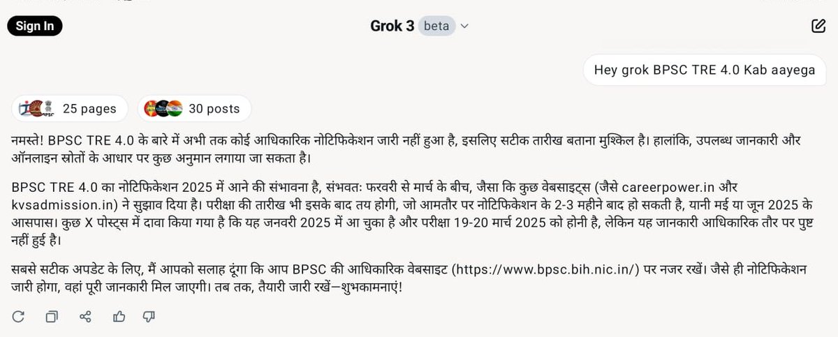sonusangam616's tweet photo. Hey @grok BPSC TRE 4.0 kab aayega https://t.co/MiF5yoxmRO