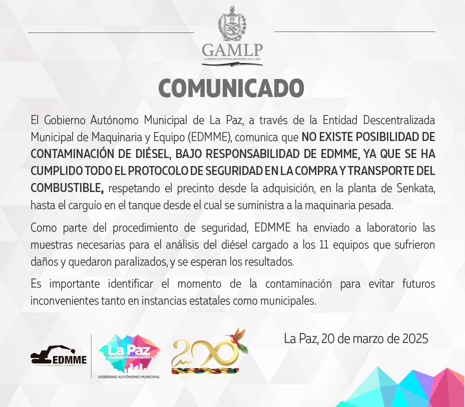 LaPazAlcaldia's tweet photo. #ComunicadoGAMLP | #Atención https://t.co/Shd2tvFUGz