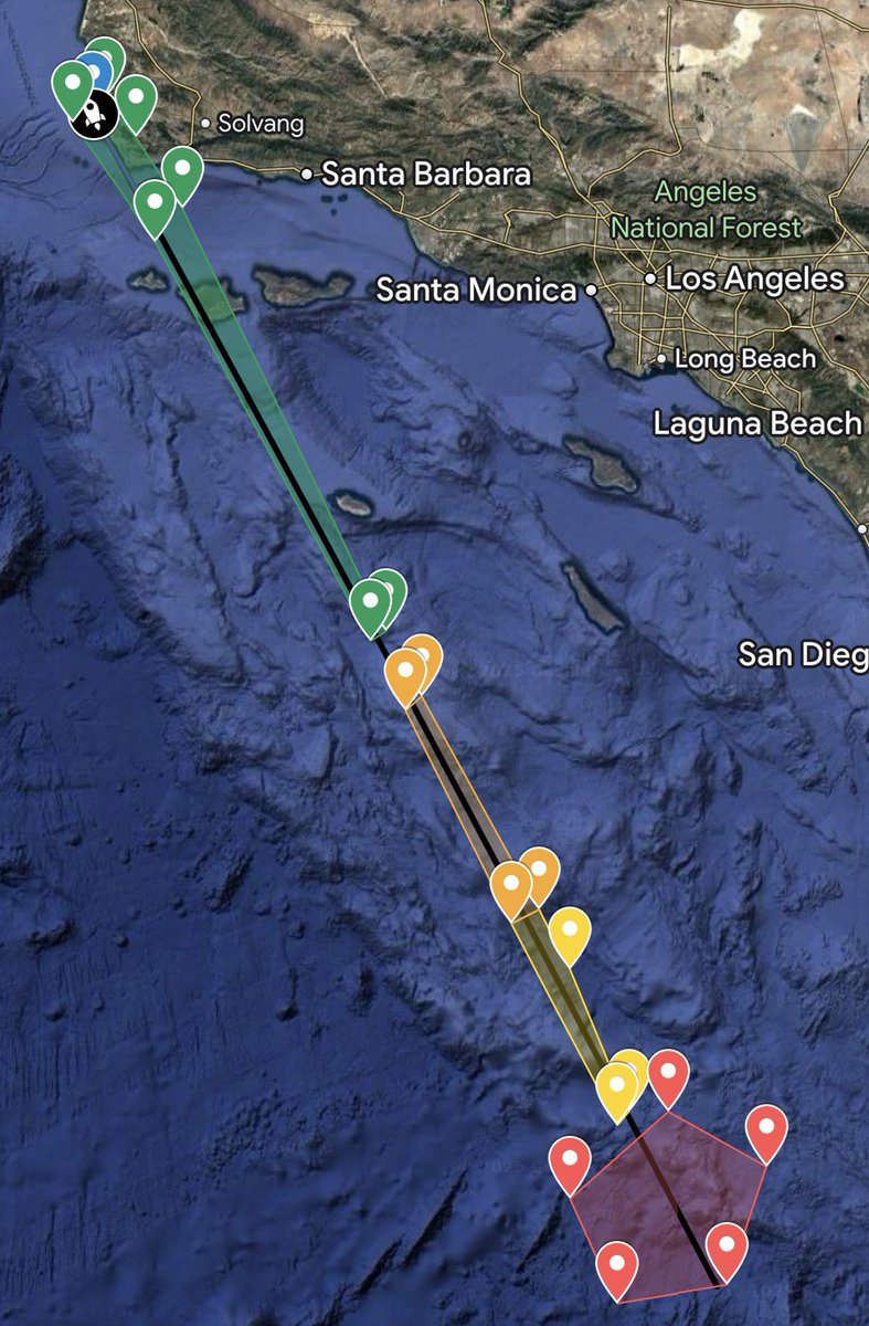 MaxQApp's tweet photo. 🚨Alert🚨@SpaceX is scheduled to launch the @NatReconOfc ‘s NROL-57 mission from LC-4E at Vandenberg SFB

-NET 6:49UTC March 21st 
-Backup Date March 22 
-Booster 1088-4 will return to LZ-4
-2nd stage re-entry in South Pacific Ocean

Here’s the LHA Map: https://t.co/dGI5EZ0LfN https://t.co/saZ8GjuGSd