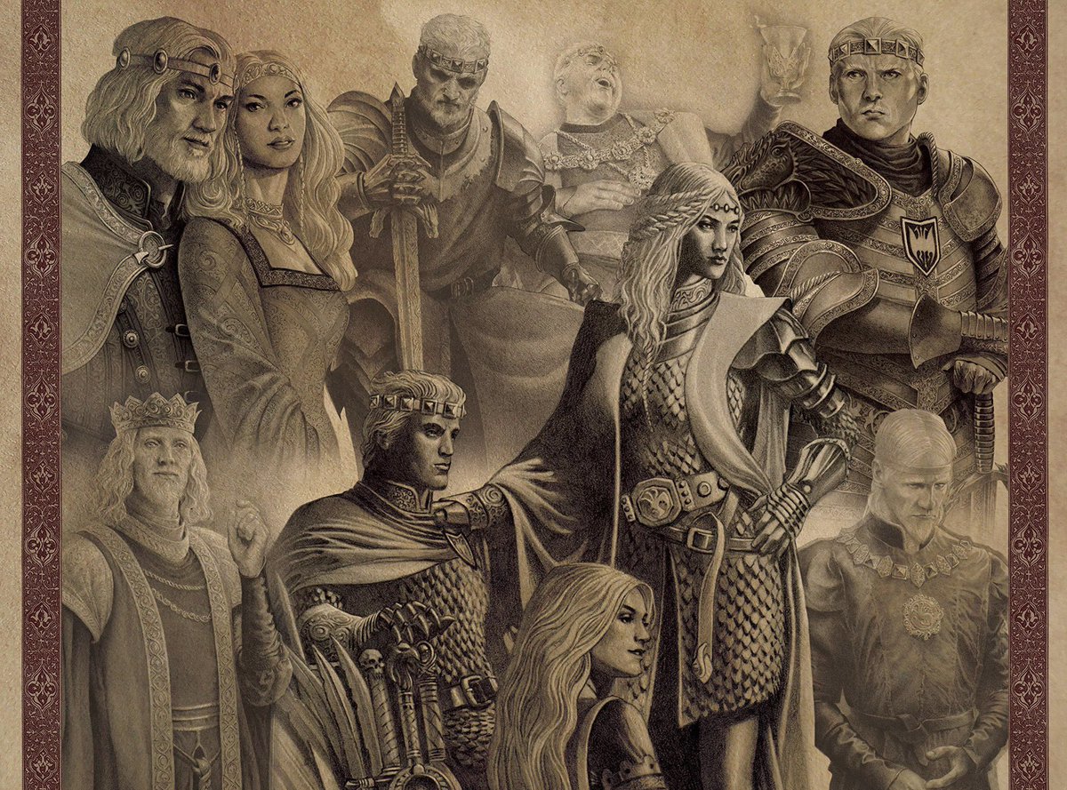 westerosies's tweet photo. Kings and Queens of House Targaryen illustrated by Doug Wheatley for George R.R. Martin’s ‘FIRE &amp; BLOOD’ https://t.co/MQJou3RuRe
