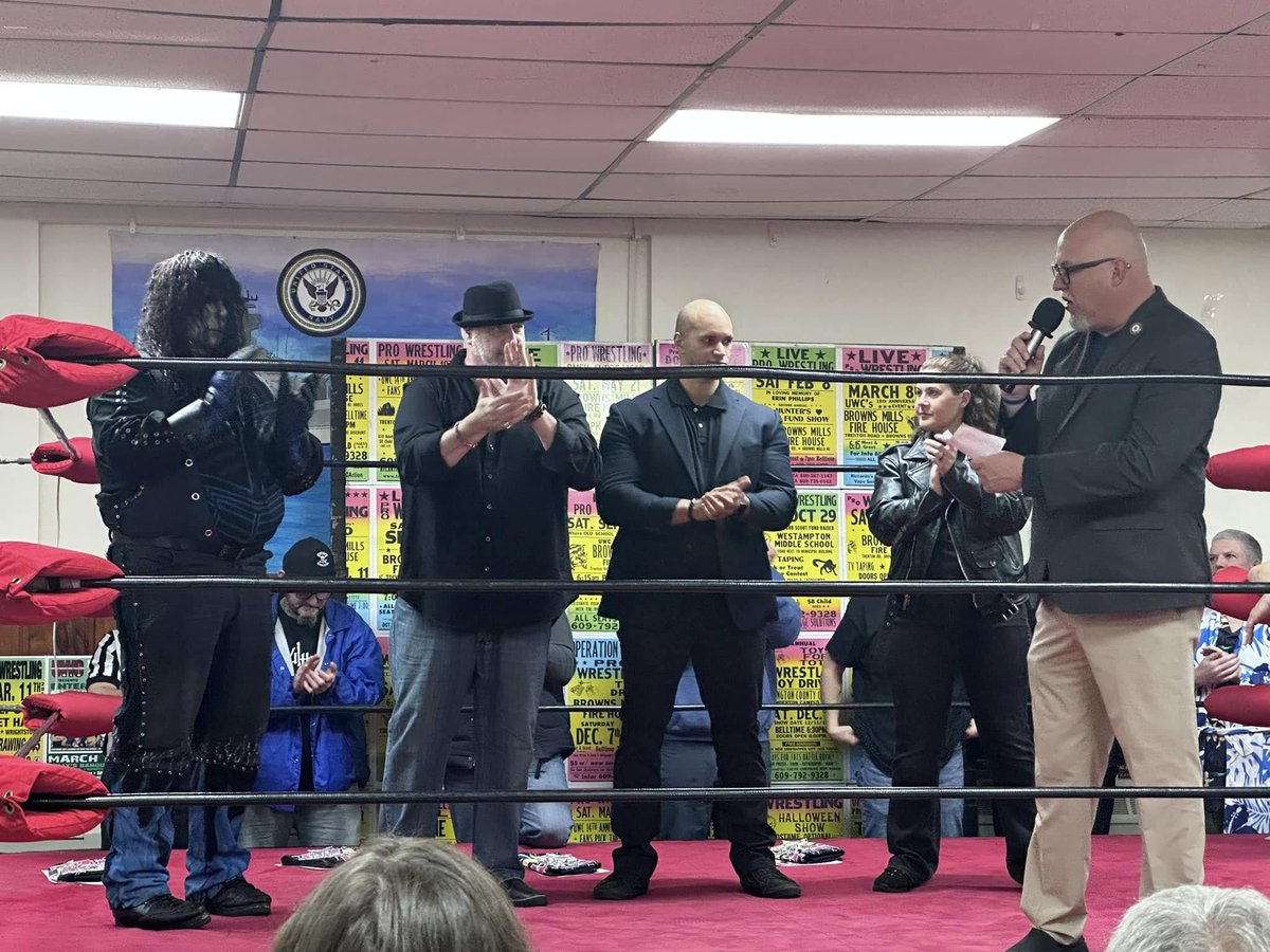 Joe Rules (@uwcrules) on Twitter photo RESULTS:
United Wrestling Coalition <a href="/UWCFamily/">UWC Family</a>
29th Anniversary Event and Hall of Fame Induction Ceremony
New Egypt, New Jersey at the American Legion
March 15, 2025
Ring Announcer: <a href="/kevinscholla/">Kevin Scholla</a>
Referees: George Pinaha and Jimmy Storm
Promoter: Lois Thomas <a href="/UwcLois/">LoisUWC</a>
Honorable RESULTS:
United Wrestling Coalition <a href="/UWCFamily/">UWC Family</a>
29th Anniversary Event and Hall of Fame Induction Ceremony
New Egypt, New Jersey at the American Legion
March 15, 2025
Ring Announcer: <a href="/kevinscholla/">Kevin Scholla</a>
Referees: George Pinaha and Jimmy Storm
Promoter: Lois Thomas <a href="/UwcLois/">LoisUWC</a>
Honorable
