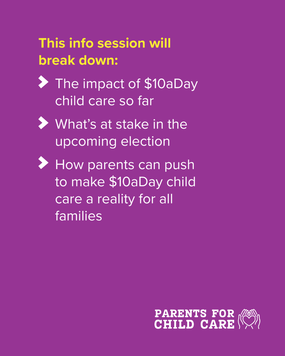 Do you want to know more about the impact of $10aDay child care so far? What’s at stake in the upcoming Federal election? Or how parents can push to make $10aDay child care a reality for all families? Join Parents for Child Care at their info session coming up to get these