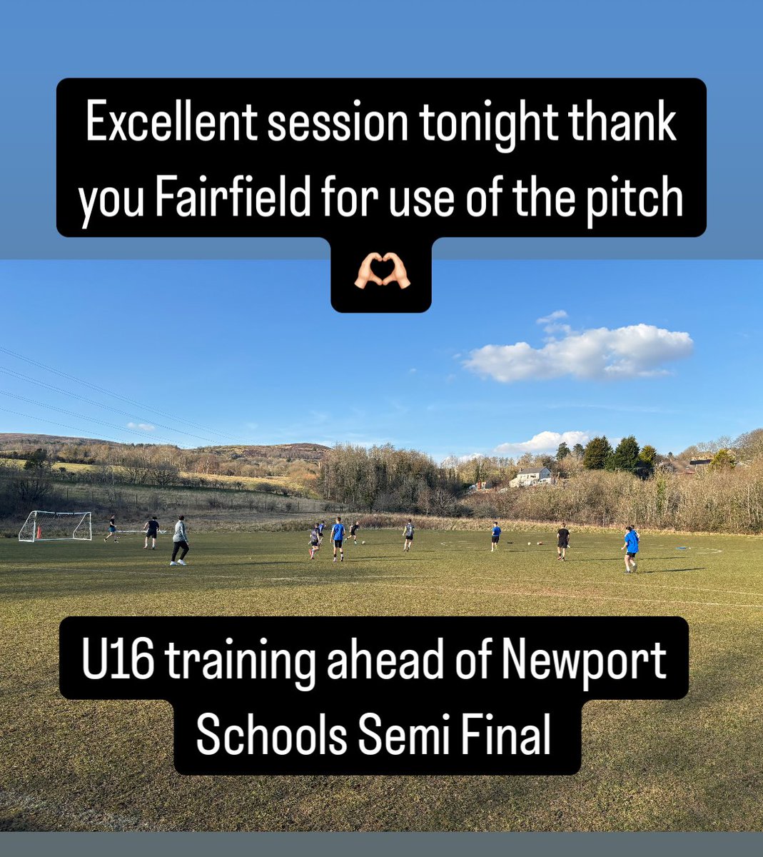 AbersychanSport's tweet photo. Excellent session with our ⚽️ under 16’s this evening ahead Newport Schools Cup Semi-Final next week #abersport https://t.co/gx9RL3TuyK