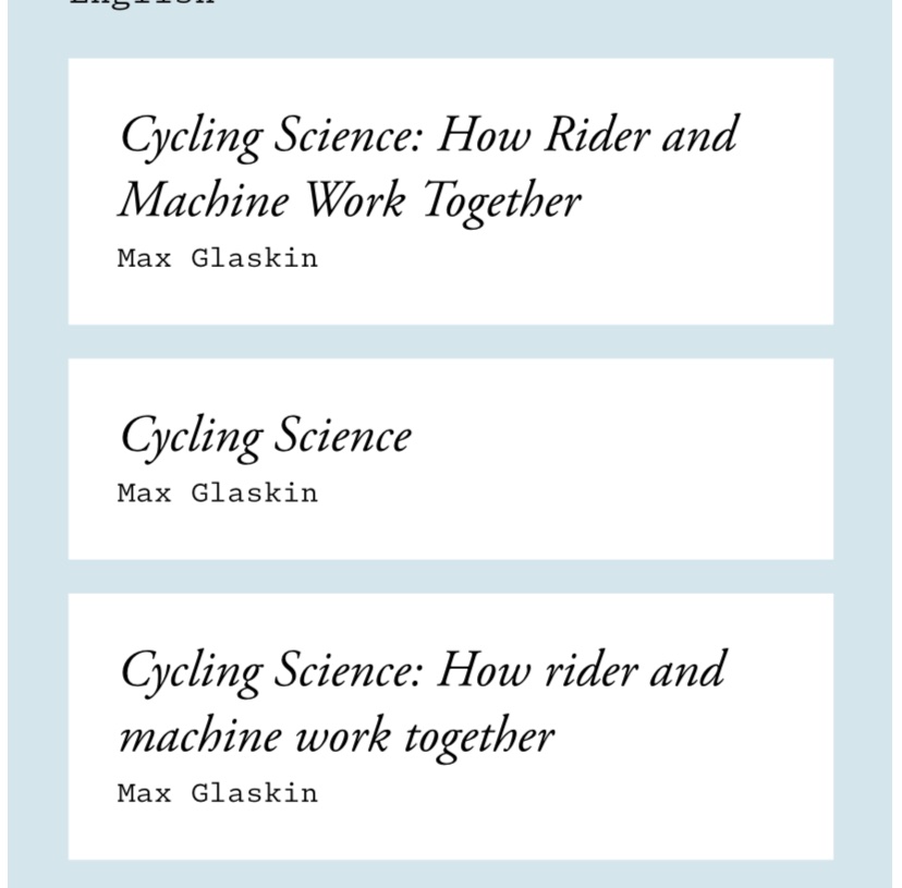 Cycling Science (@cyclingscience1) on Twitter photo The mean buggers at Meta stole the contents of my book to train their AI. As if Zuckerberg couldn’t afford to buy a copy.
Thanks to <a href="/TheAtlantic/">The Atlantic</a> for revealing this wholesale grift The mean buggers at Meta stole the contents of my book to train their AI. As if Zuckerberg couldn’t afford to buy a copy.
Thanks to <a href="/TheAtlantic/">The Atlantic</a> for revealing this wholesale grift
