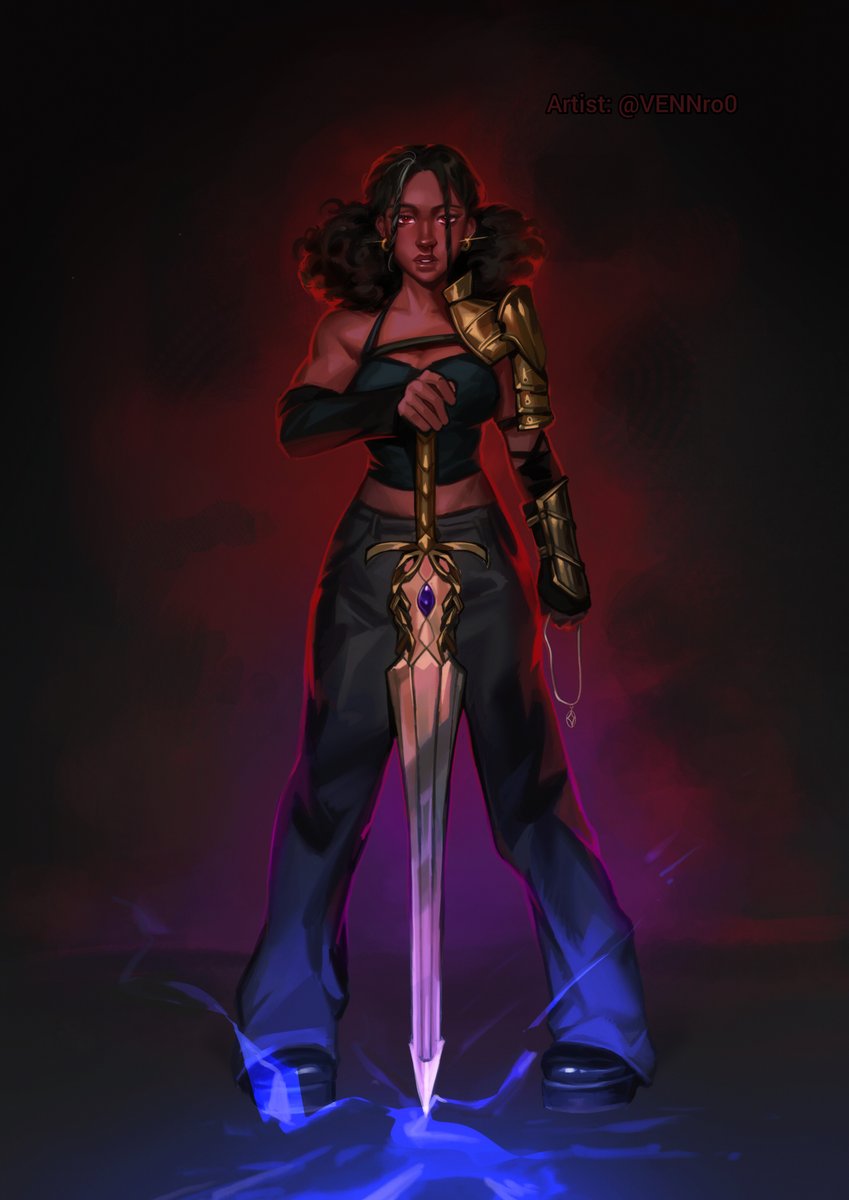 Oathbound brain rot day number...continues! Pls feast ur eyes on this beautiful art of Bree Matthews looking very strong and very deadly! I got this after reading bloodmarked  and oathbound confirmed that she really grew so much 🤧💖

Thank you <a href="/VENNro0/">Venro</a> for bringing this to life!