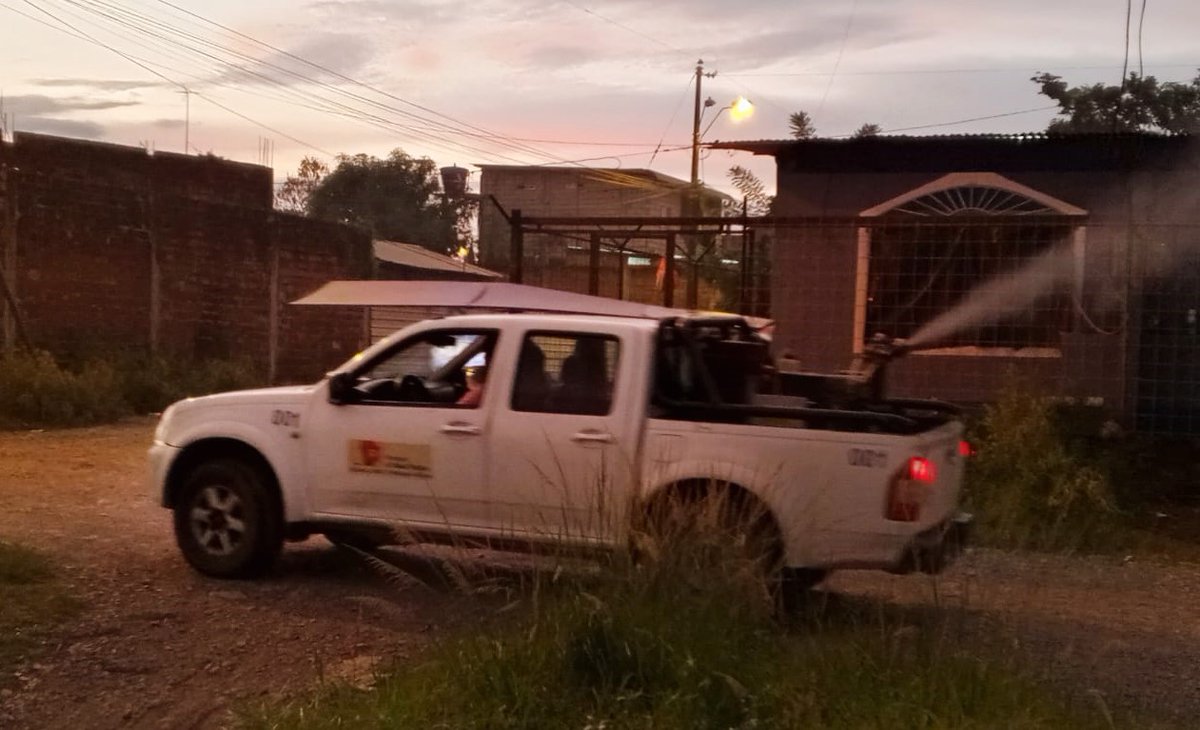 DPS_LosRios's tweet photo. #Milagro | Con el fin de controlar y prevenir la proliferación de mosquitos 🚫🦟que ocasionan enfermedades virales como el #Dengue, @Salud_Ec realiza fumigación nocturna en la parroquia Enrique Valdez y en las ciudadelas: Margarita 2 y Unida Oeste.

#PorUnEcuadorConSalud https://t.co/42t7wxKcl1