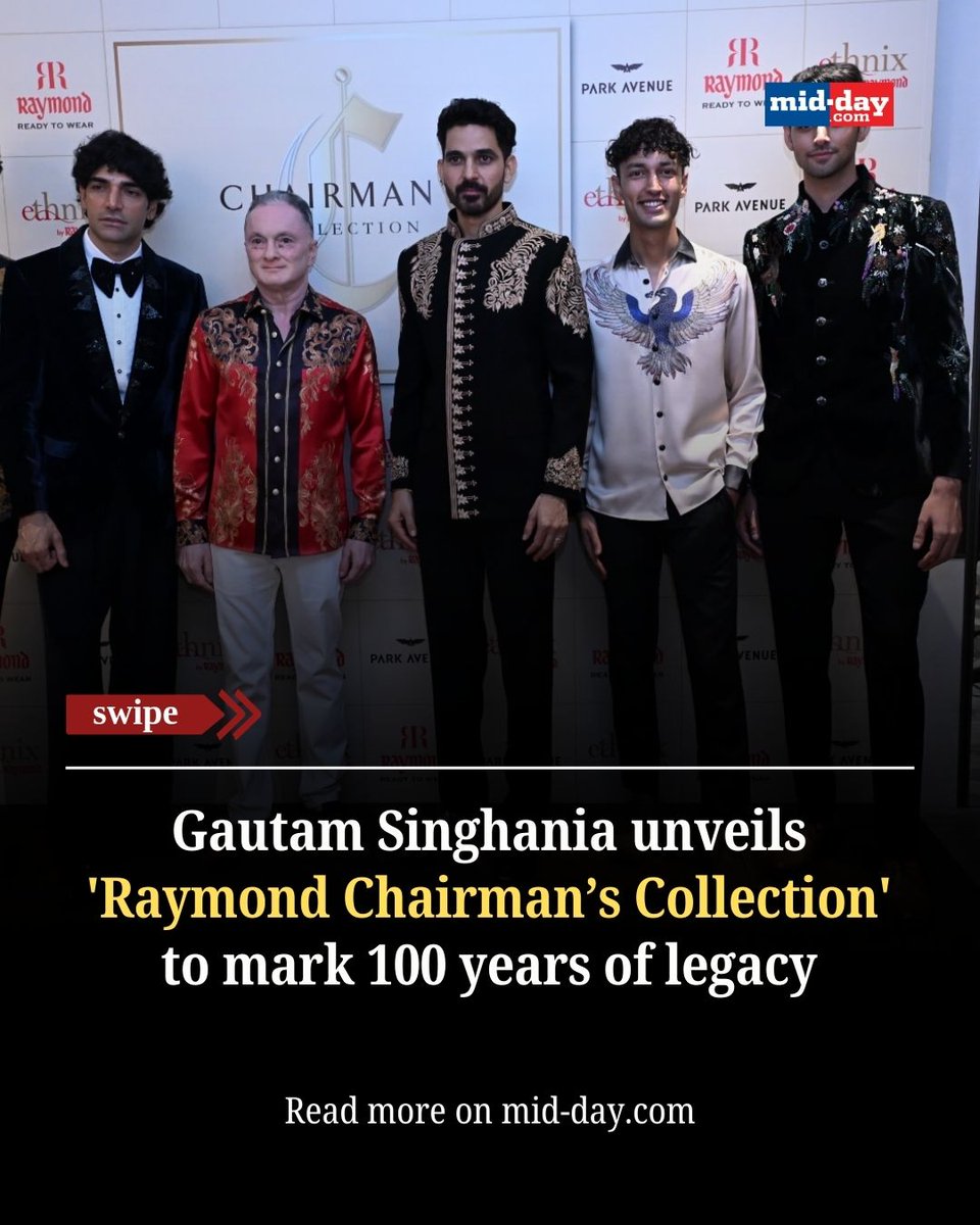 mid_day's tweet photo. Raymond chairman &amp; MD #GautamSinghania showcased the exclusive Chairman’s Collection to celebrate Raymond’s 100-year journey at Breach Candy, Mumbai, on March 20, 2025. 

PC: @AnuragAhire8 

#Raymond100Years #ChairmansCollection #MumbaiEvents https://t.co/RdEaZdtNjs
