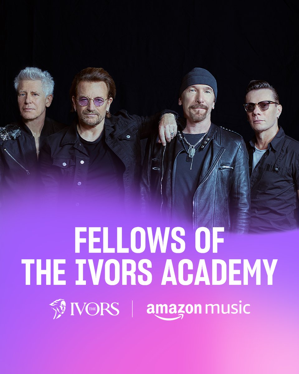 <a href="/U2/">U2</a> to receive songwriting’s highest honour: Fellowship of The Ivors Academy 🏆

Bono, The Edge, Adam Clayton and Larry Mullen Jr. make history as the first Irish songwriters inducted into the Fellowship of The Ivors Academy, the highest accolade the Academy bestows. ✍️

Their