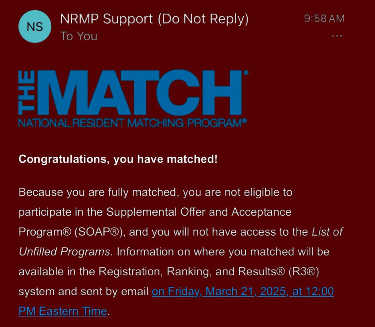 Khaled Elsayes (@elsayeskhaled) on Twitter photo Congratulations again to all applicants who have successfully matched #FutureRadRes
# 2 advice
REMAIN HUMBLE 
You have put in tremendous effort and deserve recognition for your success, but it is important to remain humble and not let this achievement lead to arrogance. Congratulations again to all applicants who have successfully matched #FutureRadRes
# 2 advice
REMAIN HUMBLE 
You have put in tremendous effort and deserve recognition for your success, but it is important to remain humble and not let this achievement lead to arrogance.