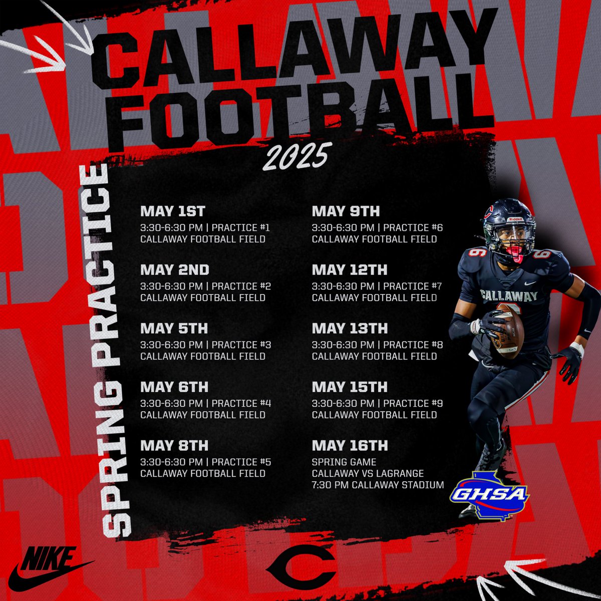 𝟐𝟎𝟐𝟓 𝐒𝐩𝐫𝐢𝐧𝐠 𝐏𝐫𝐚𝐜𝐭𝐢𝐜𝐞 𝐒𝐜𝐡𝐞𝐝𝐮𝐥𝐞 🗓️

Come check out our 2025 Cavs this spring! We have 5 players already who hold College Offers including offers from over 25 Division 1 and Ivy League Programs!