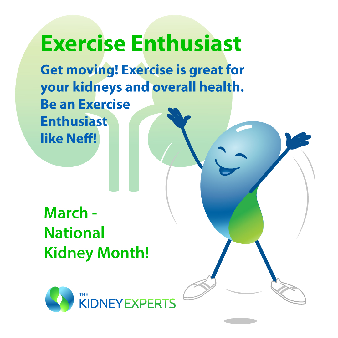 Become an Exercise Enthusiast! 🏃‍♀️ Regular physical activity helps maintain healthy blood pressure &amp; improves kidney function. Even a daily 30-minute walk makes a difference! #KidneyMonth #StayActive #TKE