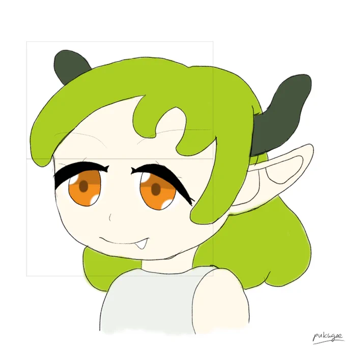 それはそれとして本日の30分集中描き頭部パーツバランス検討ヒスイちゃん 