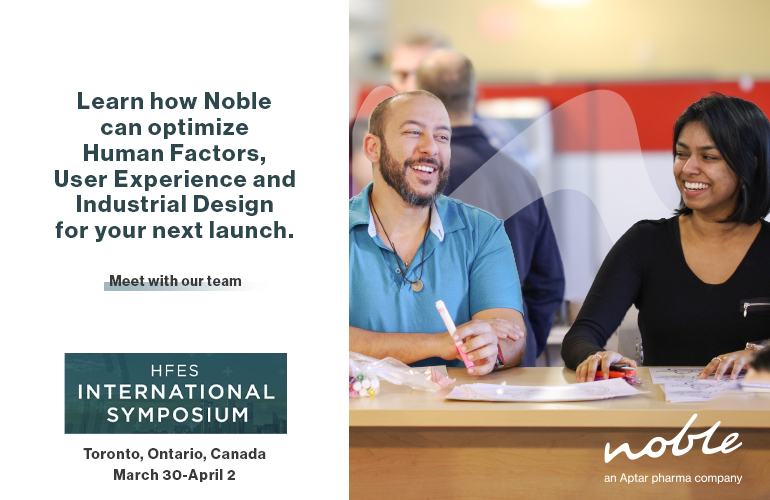 NoblePharma's tweet photo. Noble will be at HFES in Toronto! Stop by Booth #TT7 to explore how years of usability research can help better inform more user-centric solutions. 
#HFES #HF #UX #ID https://t.co/JTXxtbhF7P