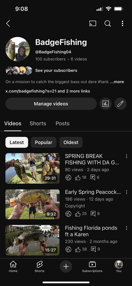 Channel is live in effect. Check out my recent video and drop a comment or a like 💯

youtube.com/@badgefishing0…