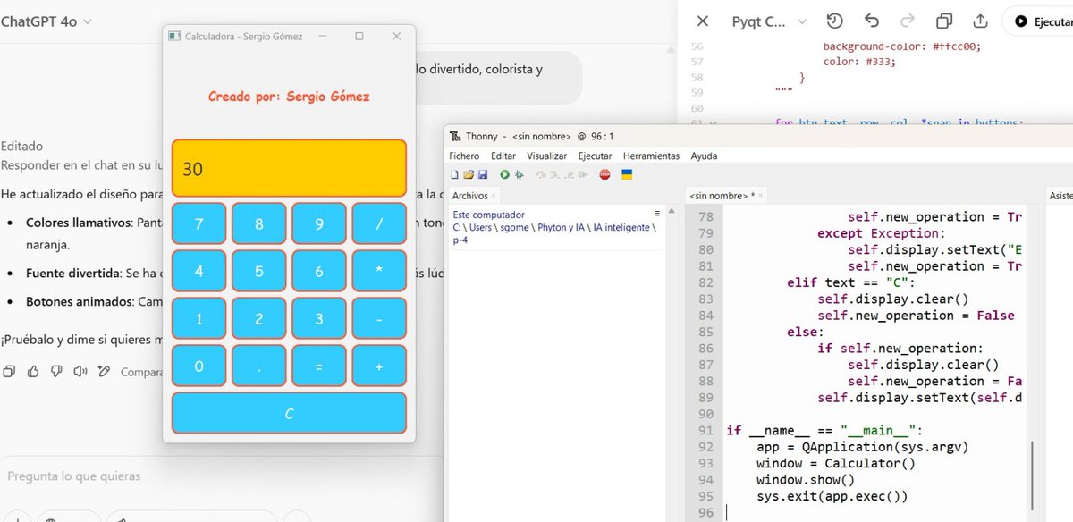 📢 Avancem en el Curs d’Especialització en Fabricació Intel·ligent!

Al Mòdul 1, hem dissenyat una calculadora programada en Python, integrant la IA de ChatGPT com a assistent per optimitzar-ne el desenvolupament. 🚀💡

#FabricacióIntel·ligent #IA #Python #Innovació