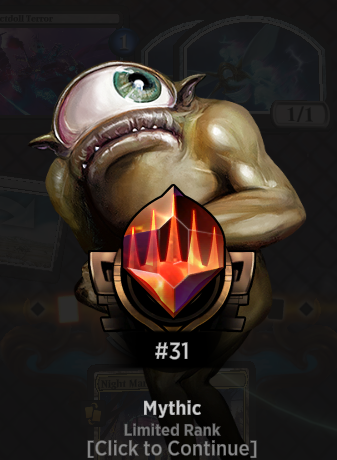 [LIMITED] <a href="/EkerossMtG/">Ekeross</a> <a href="/fireshoes/">Robert Taylor🔥</a>  I'm not grinding Arena fora loooong time, but decided to play some drafts in the past 2 days and didn't even notice getting to mythic LMAO this is where we are now.