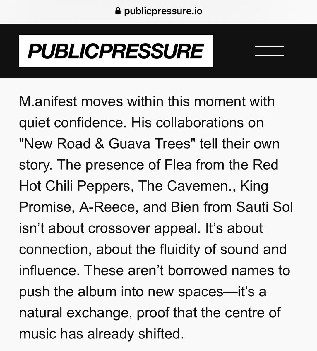 M.anifest (@manifestive) on Twitter photo “African music, once treated as an outsider in the global industry, now moves without limits. It isn’t knocking on doors—it’s building new ones, shaping the sound of clubs, festivals, and streaming charts…” ✍🏿 <a href="/jointhepressure/">PUBLIC PRESSURE</a>
🔗 publicpressure.io/articles/afric… “African music, once treated as an outsider in the global industry, now moves without limits. It isn’t knocking on doors—it’s building new ones, shaping the sound of clubs, festivals, and streaming charts…” ✍🏿 <a href="/jointhepressure/">PUBLIC PRESSURE</a>
🔗 publicpressure.io/articles/afric…