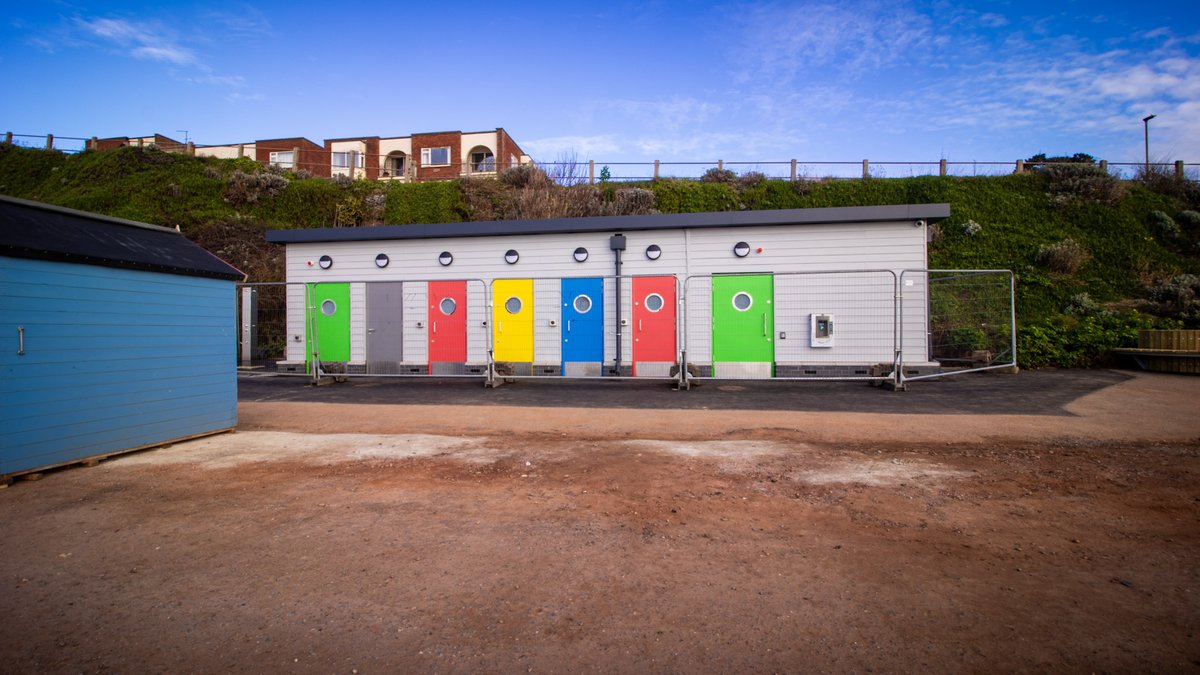 FifieldsExeter's tweet photo. We couldn't resist sharing these photos of the completed toilet blocks in Budleigh Salterton, and what better day to celebrate them than on the first day of spring? 🌼✨ https://t.co/yNq37r8Xfn