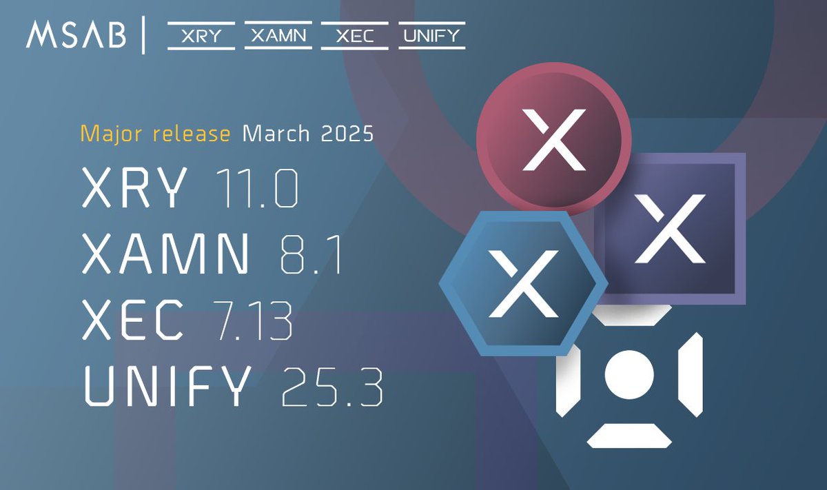 MSAB_XRY's tweet photo. Our major release is out! We are proud that the new versions of #XRY, #XAMN, and #XEC are available for download from the Customer Portal: https://t.co/mvaiPSe4Ri

The new release makes numerous enhancements to your #DFIR toolkit. Visit https://t.co/kXkU6xyp6w for details. https://t.co/mZFdgHijBG