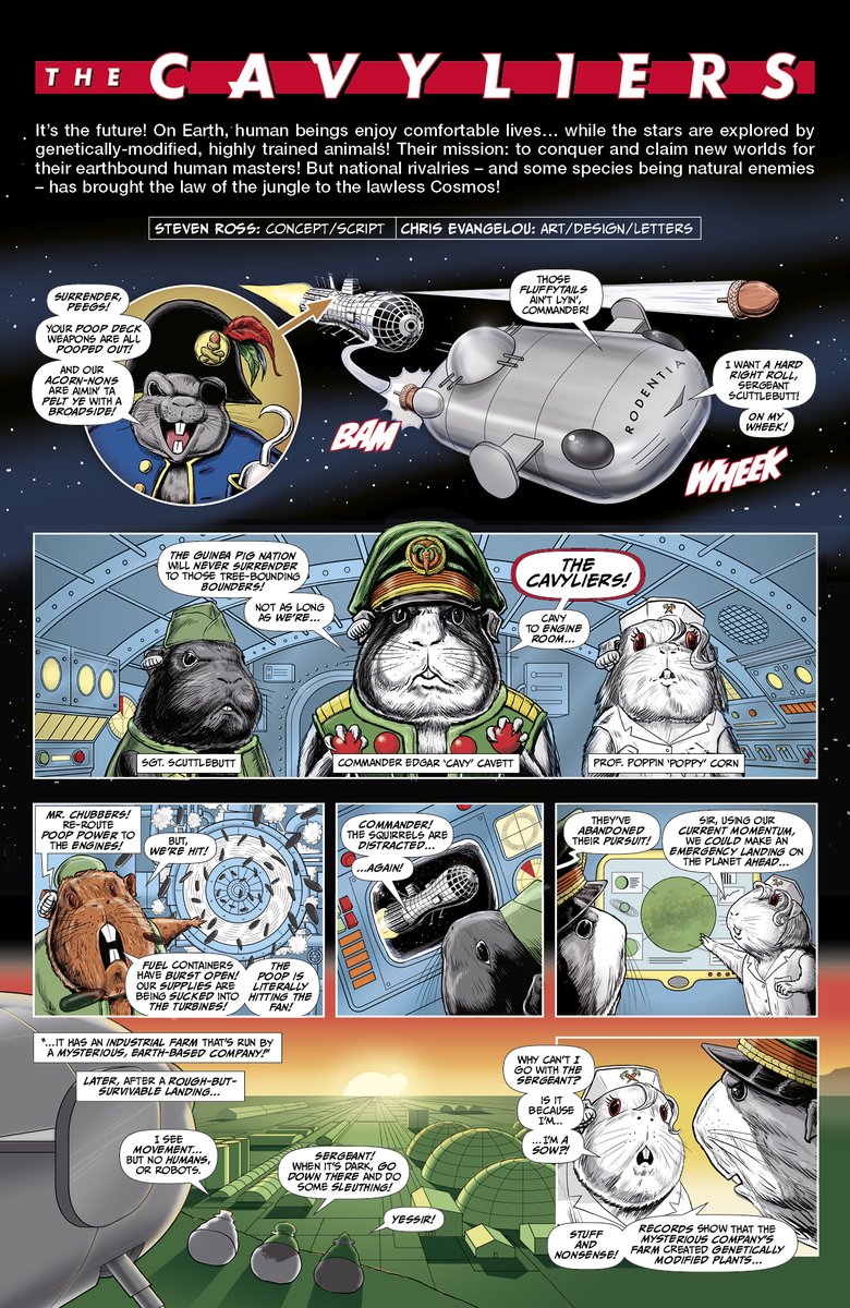 StorytimeSteve's tweet photo. THE CAVYLIERS ("Cavy" is the science-y word for "guinea pig.") Originally a British comic strip, we'll work with editors to adapt it as an Early Chapter books (series). Similar to: Geronimo Stilton and Adventuremice by Reeves & McIntyre. WHEEK! 🥕#TLPPitch #CB #GN #HUM #Series https://t.co/lGGwZinYrG