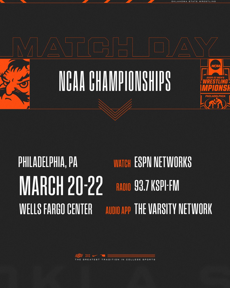 Leave it all on the mat.

⏰: 11 a.m. &amp; 6 p.m. CT
📺: ESPNU &amp; ESPN (okla.st/3Y04c6y)
📻: okla.st/4bAyu5z
📊: okla.st/4kBB8Mz
📰: okla.st/4kBA9vR

#GoPokes