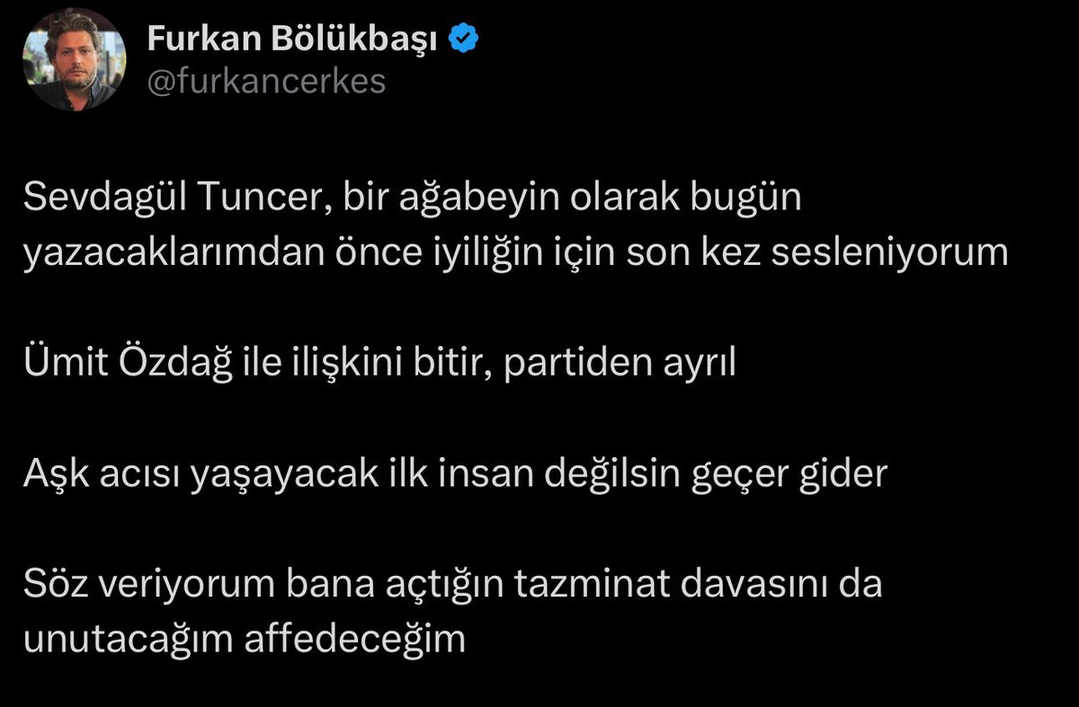 Furkan Bölükbaşı isimli sosyal medya trolünün Fetö taktikleriyle tarafıma attığı iftiralardan ötürü açtığım tazminat davasında iddialarını ispat edemediği için mahkeme tarafımı haklı buldu, davamı kazandım. Tüm bunların iftira olduğunu ispat ettim. Tazminatı ödeyemeyeceğini