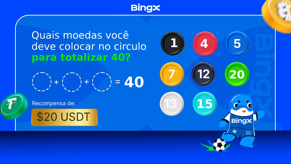 BingXPortuguese's tweet photo. 🎯🔥 Quizz BingX valendo $20! 🔥

Quer ganhar 20 dólares? É fácil!

Para participar:
✅ Siga @BingXPortuguese 
✅ Curta este post
✅ Dê RT
✅ Marque 2 amigos nos comentários
Fique ligado—o vencedor será anunciado em breve! 🚀

#BingX #Giveaway https://t.co/Mtb5Oc1sd0