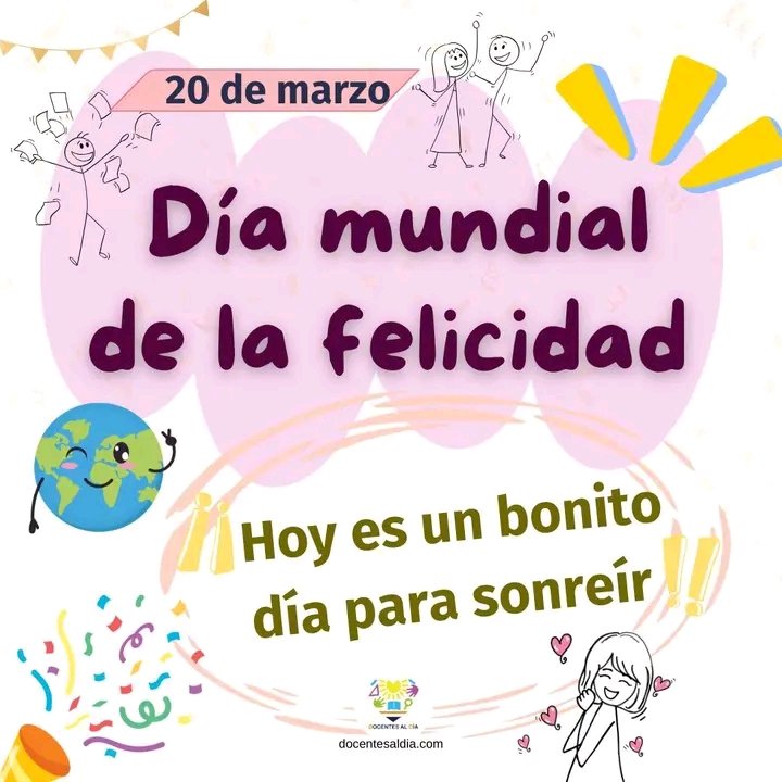 NelsonMislenis's tweet photo. #EducacionHolguin #EducacionMoa
#HolguinSì
#CubaMined
El Día Internacional de la Felicidad, celebrado cada 20 de marzo, nos recuerda la importancia de ser felices y de promover el bienestar como una meta universal. https://t.co/HKmCpfVMlW