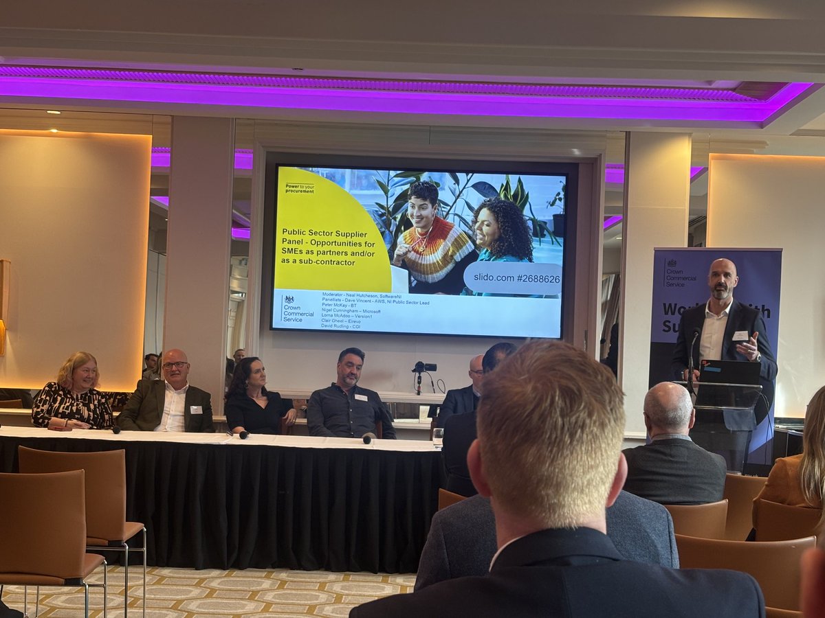 Attending sme public procurement forum@the merchant today very insightful lots of effort to get the message across thanks for the invite #cpd ..great to see #cps #eirevoni #btni#aws#softwarealliance#cpd #microsoftni