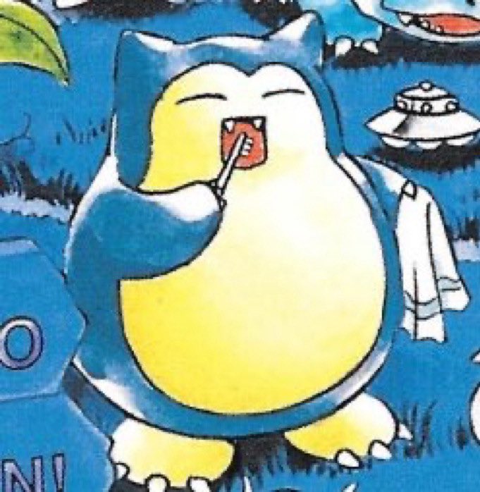 PokemonGems's tweet image. Snorlax is brushing his teeth