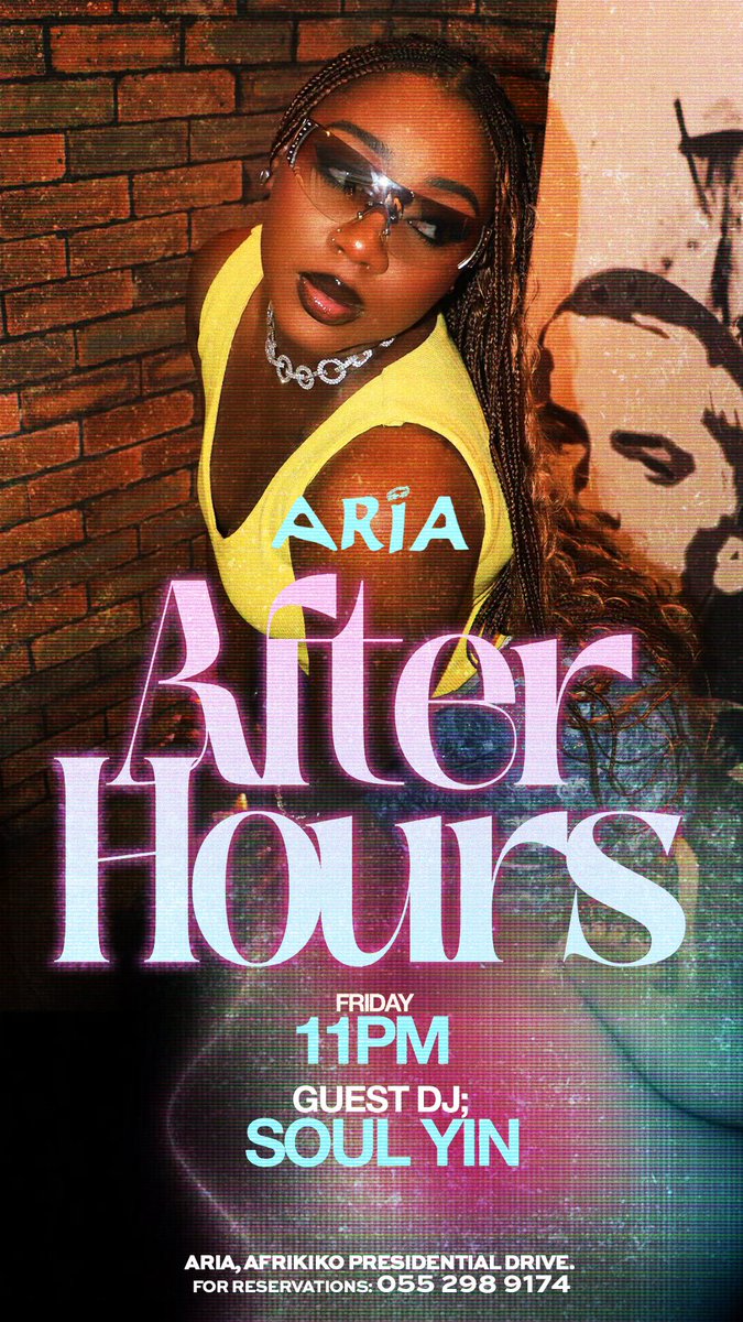 ariaaccra's tweet photo. You popping out with us at Aria this weekend or not?🤩💃🏽🍻
We’re open from 3pm, join us! https://t.co/9bY8neqh4F