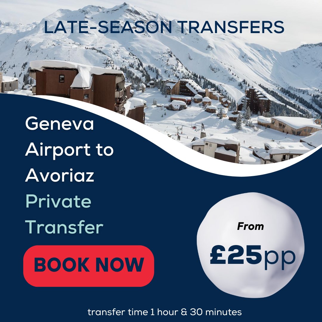 Smooth, snowy journeys from Geneva Airport to Avoriaz await! Book your private transfer now and enjoy the late-season magic. #Travel #Avoriaz #WinterGetaway