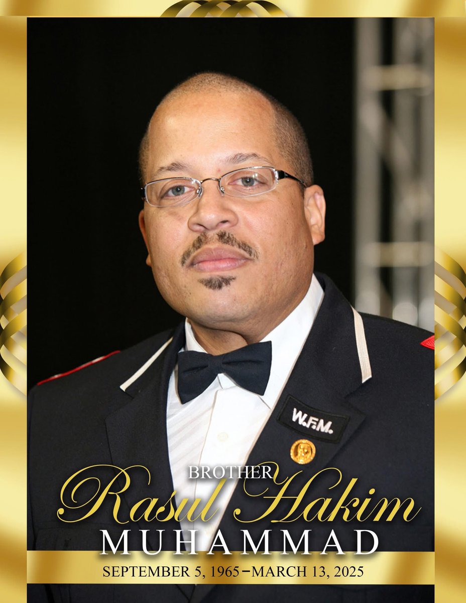 Download the obituary for Brother Rasul Hakim Muhammad webcast.noi.org/wp-content/upl…

The Janazah Service will be streaming live today at 11am CT webcast.noi.org

May Allah be pleased.