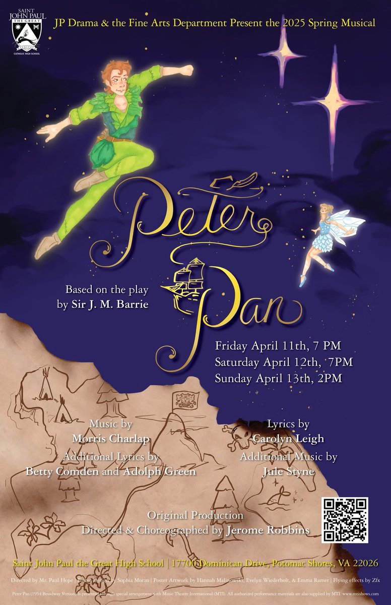 Come fly away to Neverland at the JP Drama Department's Spring Musical Peter Pan!

Show times:

April 11th - 7:00pm
April 12th - 7:00pm
April 13th - 2:00pm

Order your tickets here: jpthegreat.booktix.com!