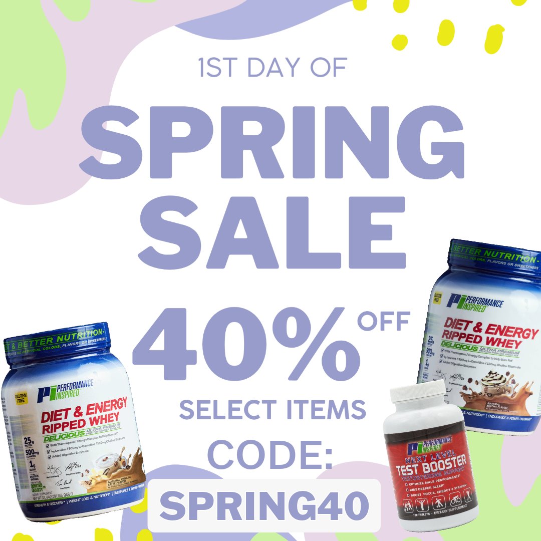 PerformInspired's tweet photo. πΈ Spring Into Action with 40% Off! πͺ Refresh your routine with 40% OFF: π₯ Ripped Whey (Vanilla Latte & Mocha) β πͺ Testosterone Booster π Use code SPRING40 at checkout! β³ Shop Now β https://t.co/C3e9yc2On5 #Spring #Sale #PerformanceInspired https://t.co/7BsxnO1JYy
