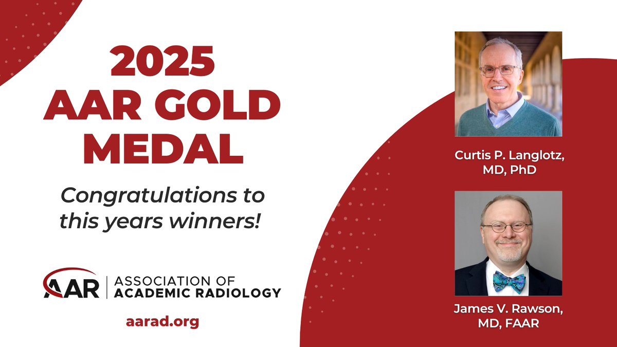 🌟 Congratulations to this year's 2025 AAR Gold Medal winners!
You are unparalleled in your contributions to radiology education and research.
#AARad #radiology #RadEd #MedEd #research