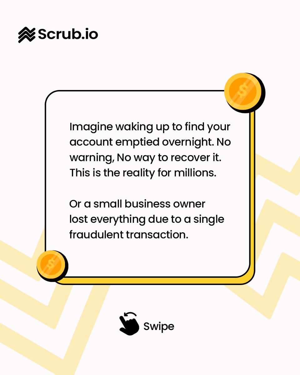 usescrub's tweet photo. At Scrub, we’re eliminating fraud one transaction at a time, ensuring a safer financial future for Africa🚀💡 

#SecureTransactions #eliminatefraud #Scrub https://t.co/TZxNhE91M5
