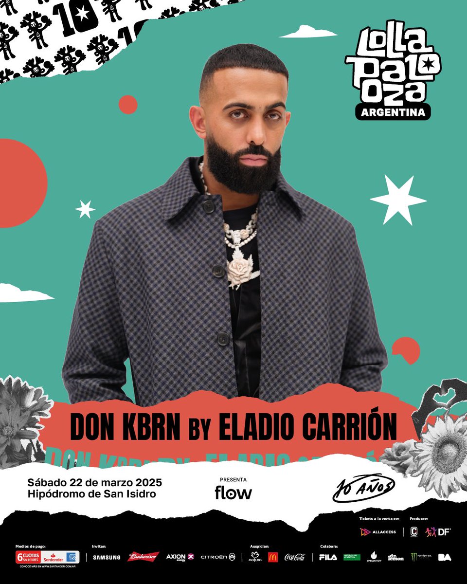 lollapaloozaar's tweet photo. Eladio Carrión se suma a Lollapalooza Argentina con una presentación especial: DON KBRN BY ELADIO CARRIÓN. 🔥 https://t.co/eEaq7p6PI9