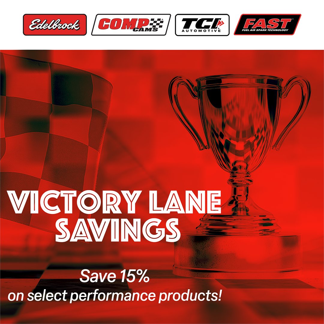 EdelbrockUSA's tweet image. It’s the Final Lap of Our Sales Event!! Last chance to save big before the checkered flag is waved. Save 15% with Victory Lane Savings on select performance products.
Shop TODAY:  edelbrock.com/victory-lane-s…
#VictoryLaneSavings #RaceReadyDeals #PerformanceUpgrades #MorePowerForLess