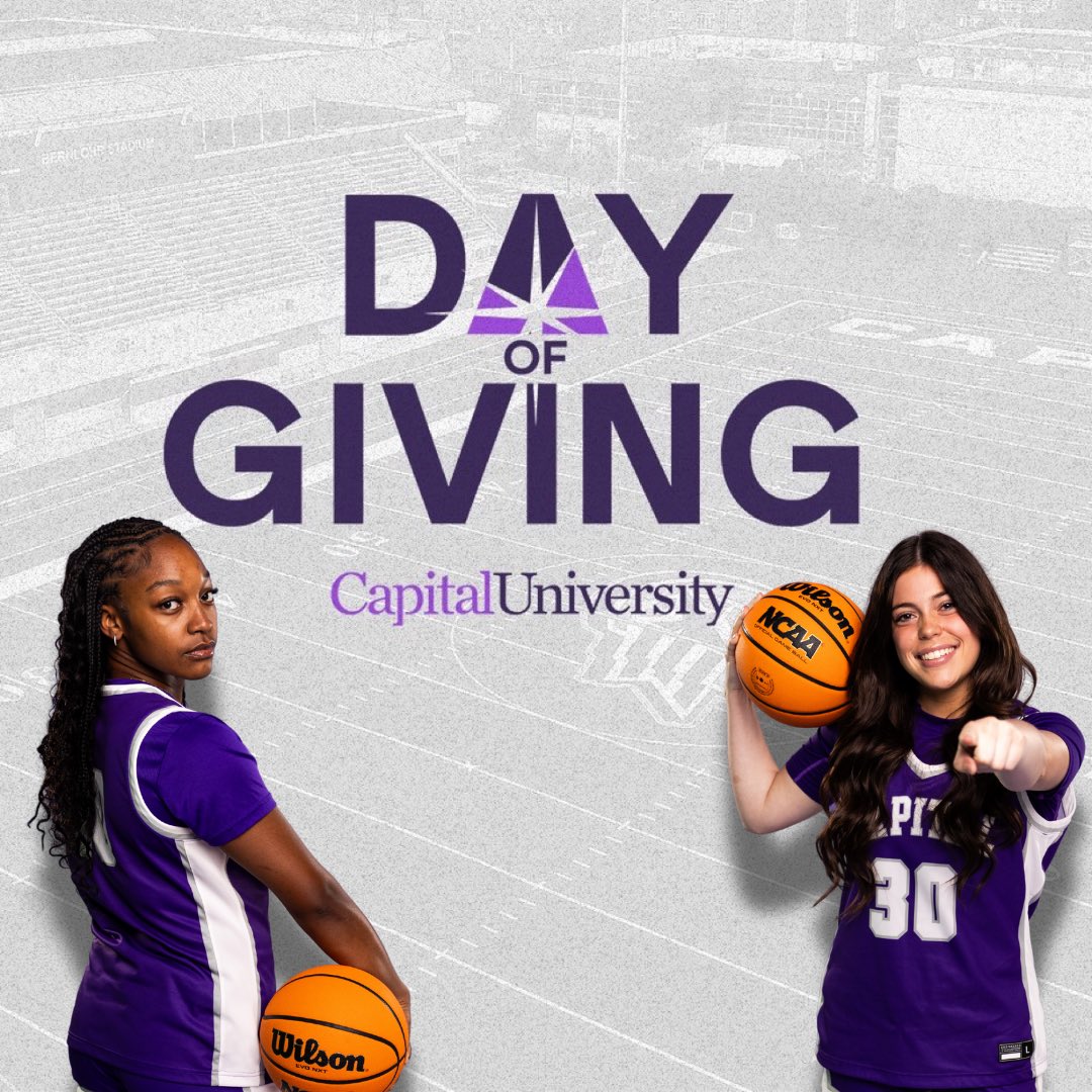 CapitalWBB (@capitalwbb) on Twitter photo Only 3 hours left to donate for Day of Giving!! 💜☄️
🔗: athletics.capital.edu/DayofGiving2025 Only 3 hours left to donate for Day of Giving!! 💜☄️
🔗: athletics.capital.edu/DayofGiving2025