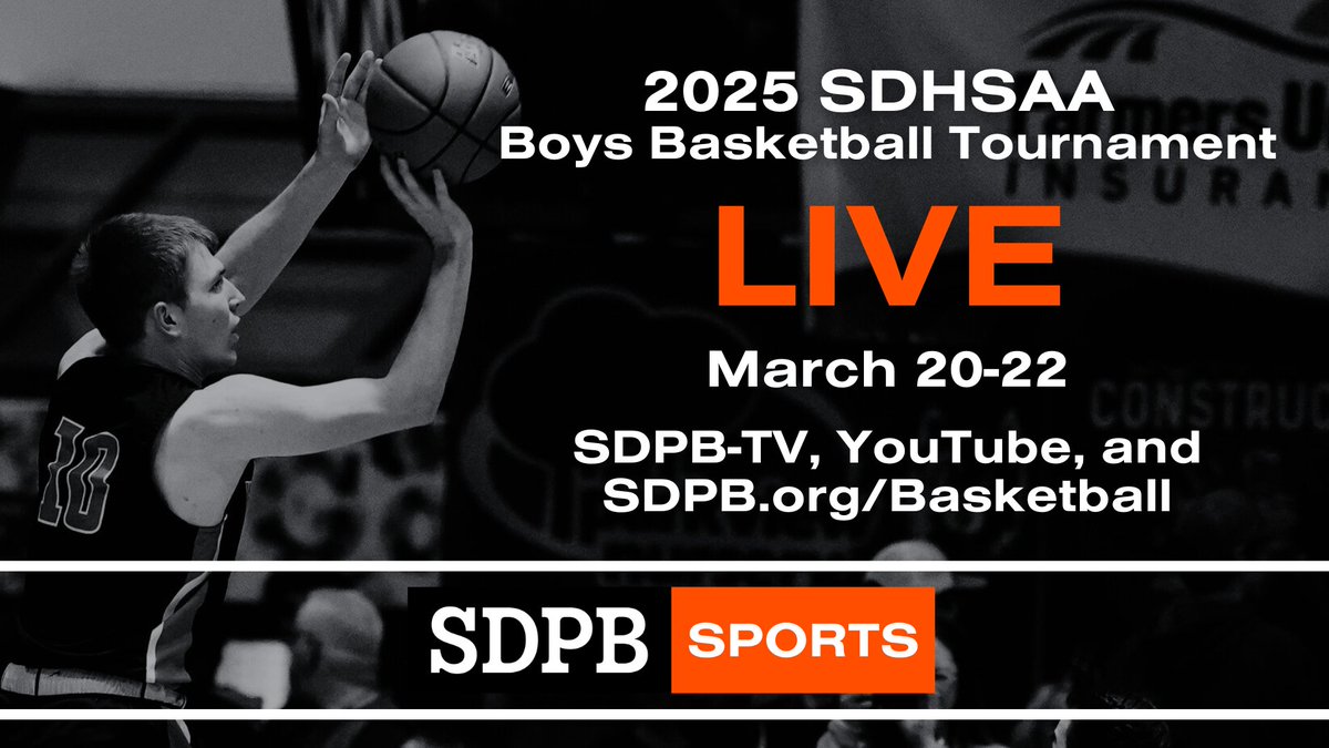 Today is the day! We tip at Noon local time from Aberdeen, Sioux Falls, and Rapid City.  Watch on SDPB TV, SDPB.org/Basketball, or YouTube. #SDpreps #SDHoops25