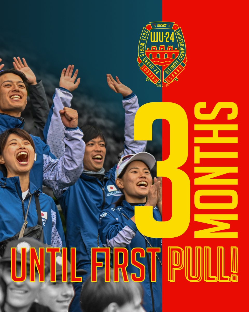 🥏Only three 3️⃣months until we see you all in Logroño! We are getting very excited, are you?🥏
.
.
#2025wu24
#wu24
#wfdf
#worldflyingdisc
#wfdfevents
#RoadToLogrono