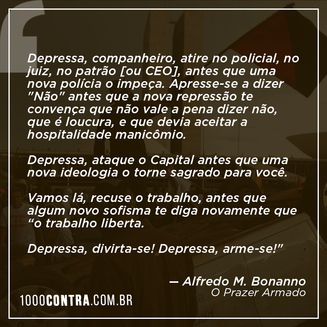 1000contra's tweet photo. 🔴 O Prazer Armado – Alfredo Bonnano
R$40,00
Escrito em em 1977 durante às lutas dos anos de chumbo na Itália, o livro analisa a relação entre o uso das armas, as práticas insurrecionais e os grupos revolucionários da época.
#infoshop #bonanno #armedjoy #libertario https://t.co/GzAYabFcMj