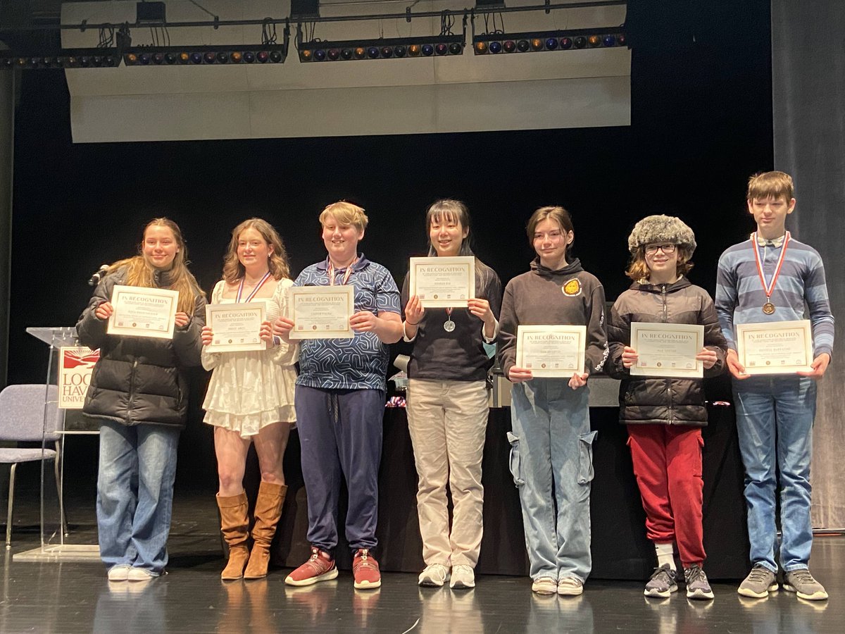MNMS 8th graders presented original research projects at the Region 5 National History Day contest held at Lock Haven University. Congratulations Briley Aikey, Maya Guggenberger, Sam Brighton, Caroline Horning, Russell Harvatine, Yushan Bai, Cooper Palma, and Max Giulian!