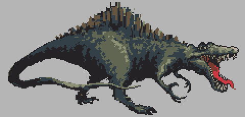pixelartDave's tweet photo. Rough concept. #pixelart #dinosaur https://t.co/CcRkiQs8xp