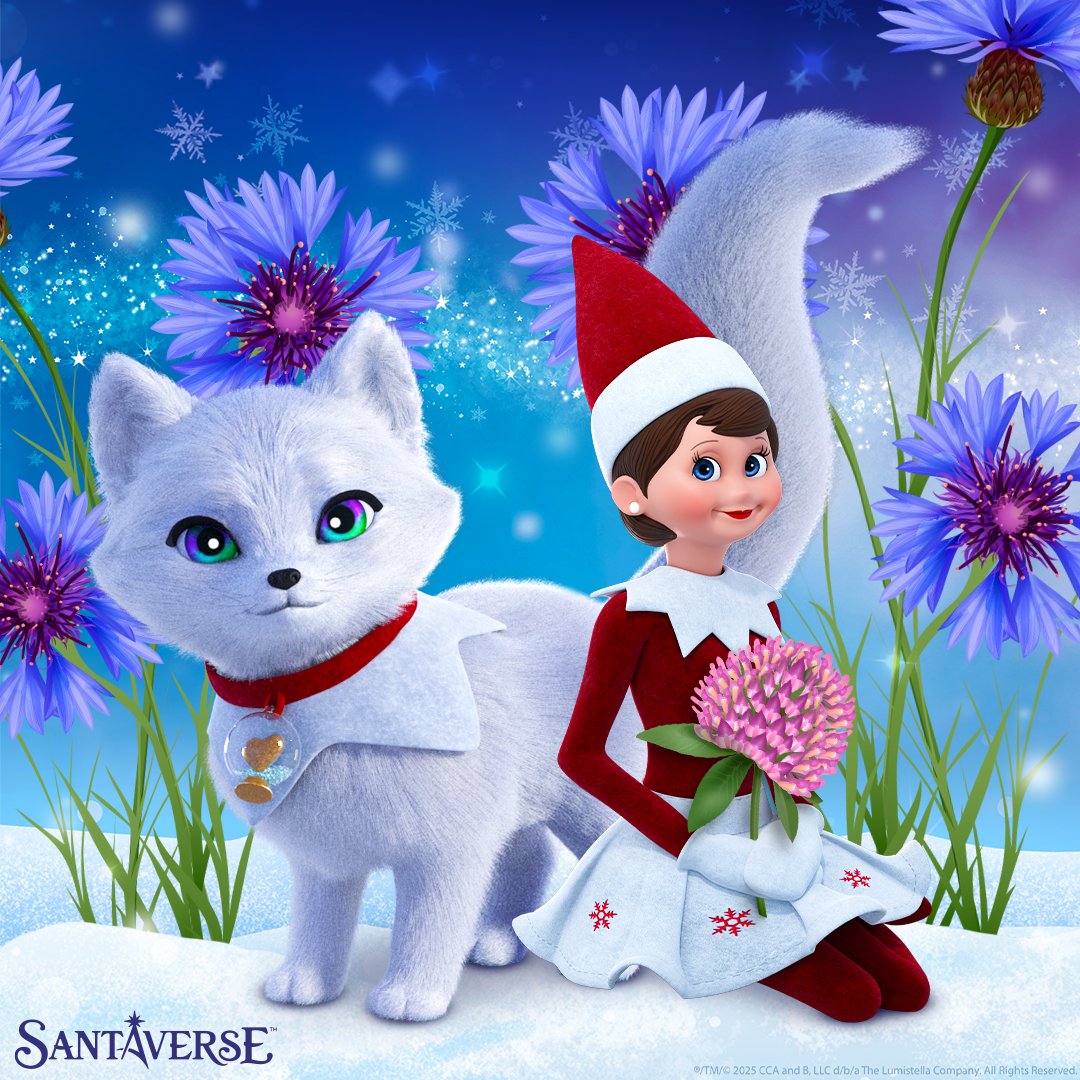 The arctic fox and Scout Elf are celebrating the season with blooming flowers and sunshine! ☀️🌷 RT if you’re excited for spring!