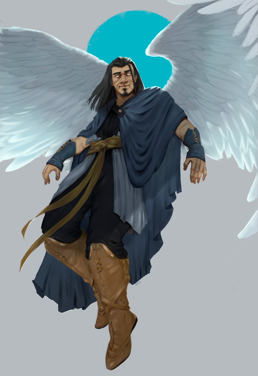 A fallen angel - D&amp;D Comm 
blue again ehehehe 💙
#dndartcommissions #fullcharactercomm #commissionsopen